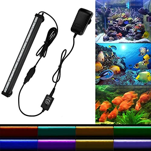 Etelux 12LEDライト アクアリウムライト 31cm 青白&RGB 水槽照明 熱帯魚 観賞魚飼育 水草育成 長寿命 省エネ 水陸両用 (12拍卖