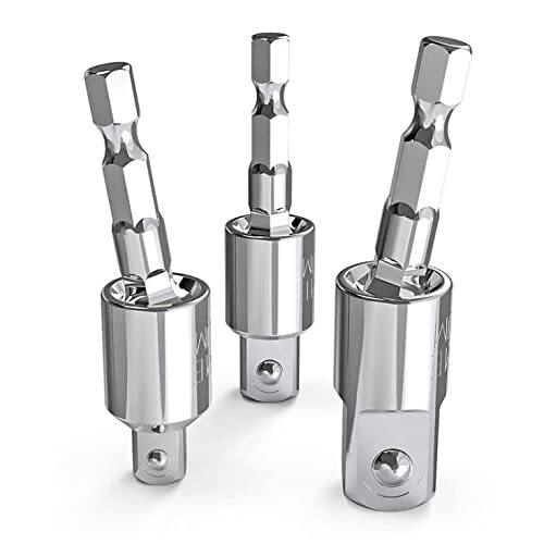 Wolfride 3本セット ソケットアダプター 変換 電動ドリルソケット 6.35mm軸ドライバービットソケット 六角軸用ソケット変換アダプター拍卖