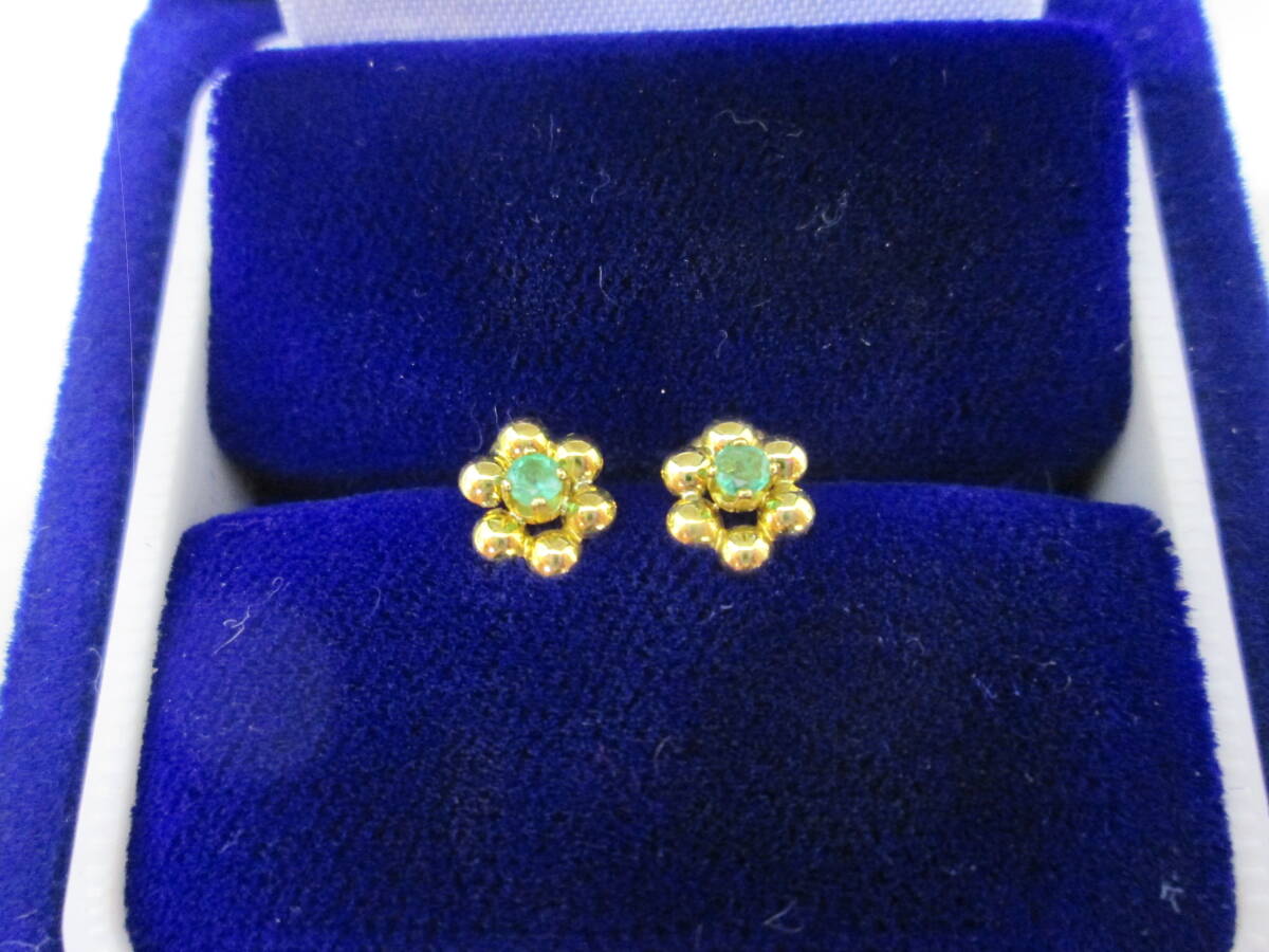(69)☆エメラルド ピアス K18拍卖