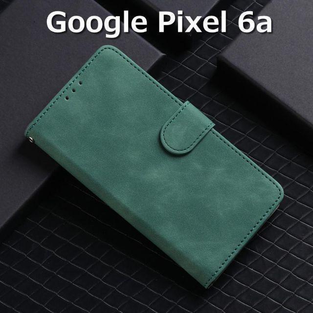 Google Pixel6a ケース 手帳 グリーン拍卖