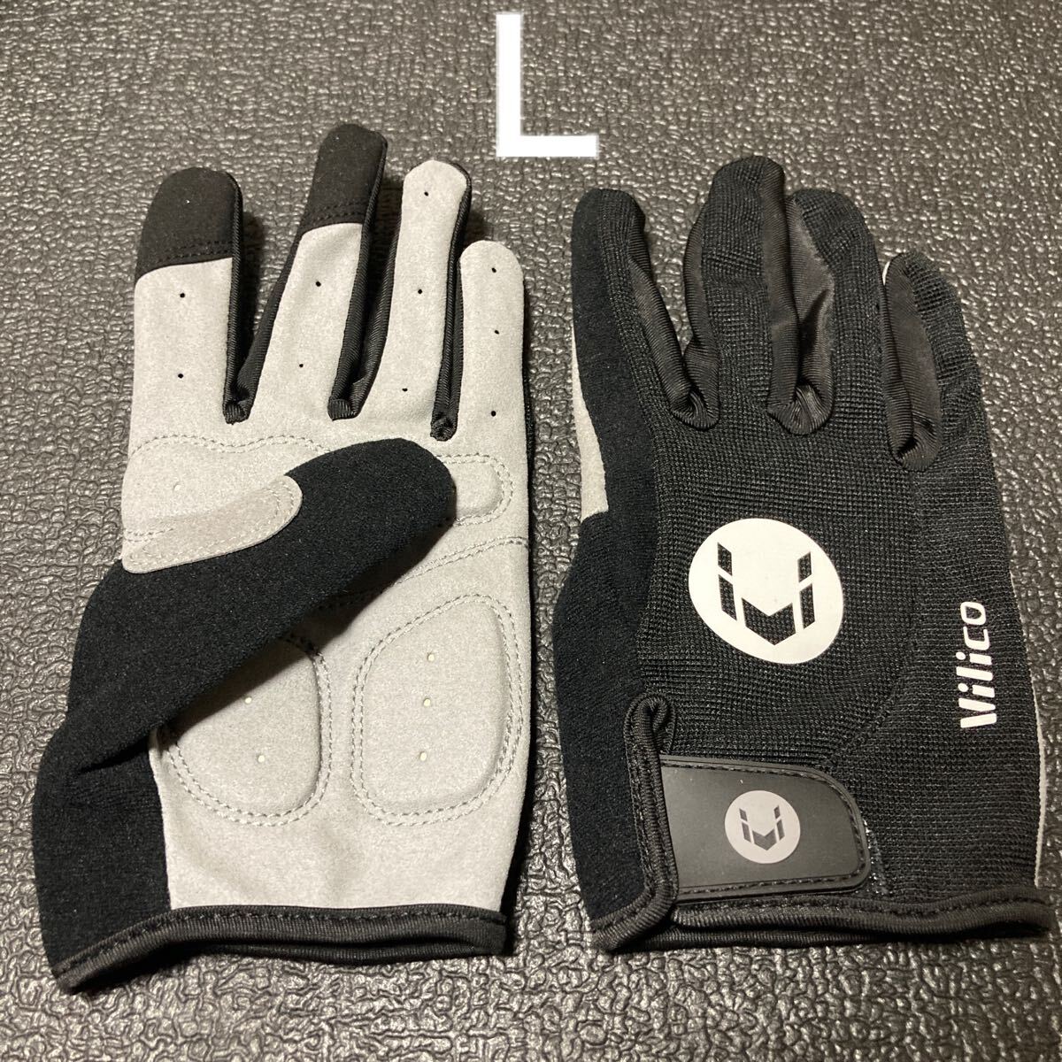 ☆ 新品!! サイクルグローブ(アンチスリップゲルパッド付き)黒 × 白 Lサイズ ☆拍卖