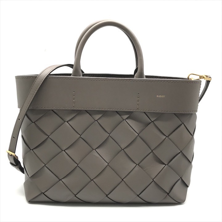 美品 SAZABY サザビー レザー 2WAY ハンド ショルダー バッグ モカ k5318拍卖