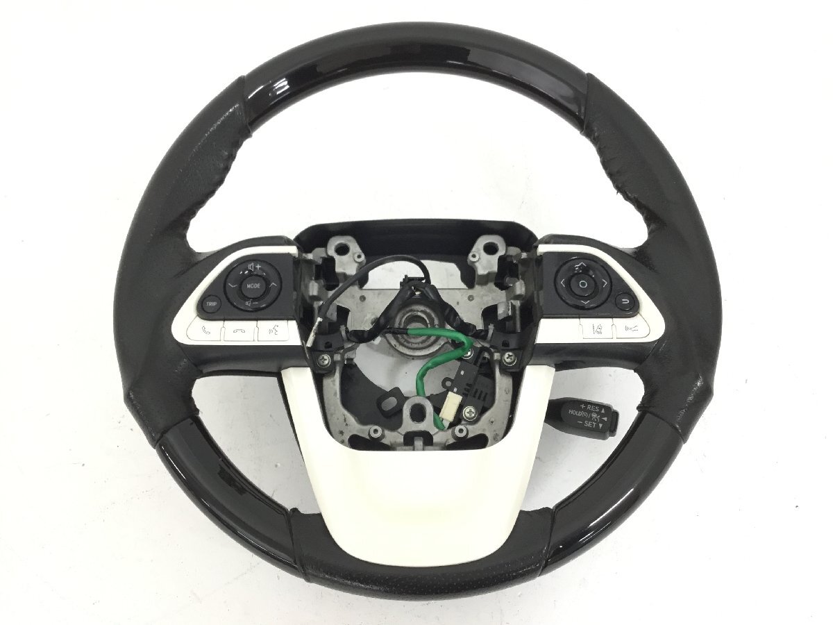 売り切り! トヨタ ZVW51 プリウス 社外 ガングリップ ウッドコンビ ステアリング 2500534 2J3-1 理拍卖