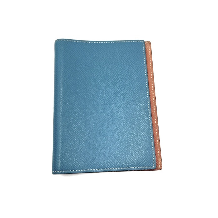 エルメス HERMES 手帳カバー アジェンダ ダブルフェイス くすみブルー キャメル 送料無料 i0225aq002104 中古 古着 ブランド古着DB拍卖