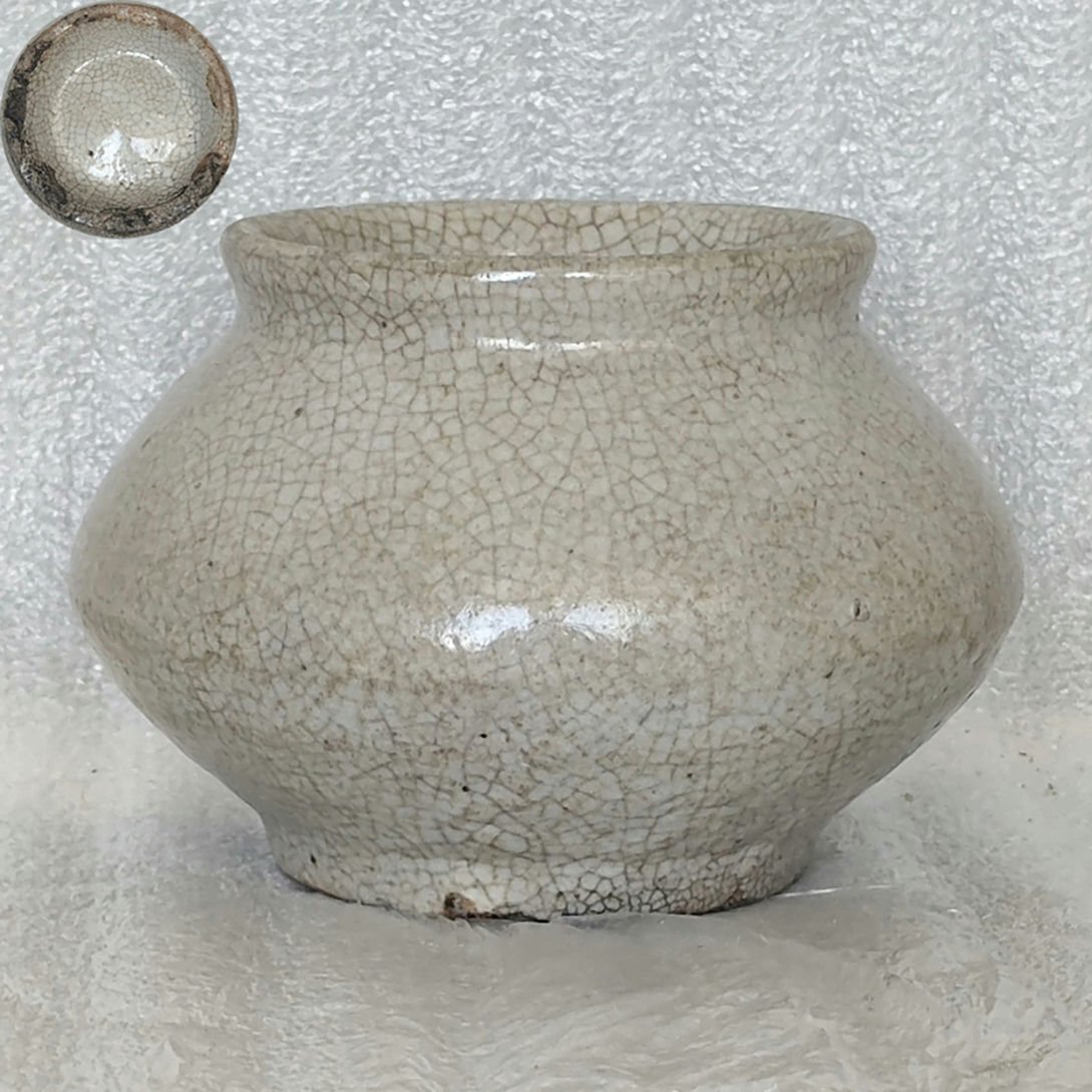 ▼渡鶴羽▼A6402コレクター放出 朝鮮古美術 高麗磁 李朝時代 古高麗 高麗白磁罐拍卖