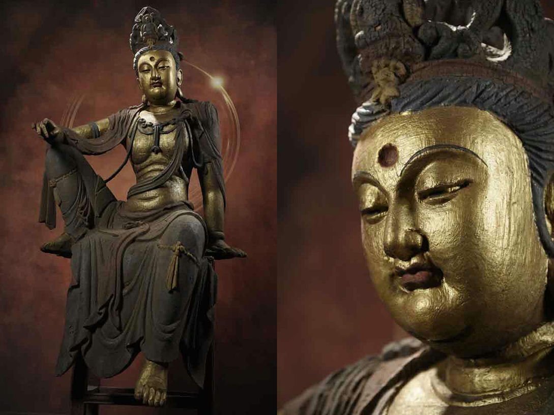 ▼渡鶴羽▼A5156明時代 楠木木彫自在観音造像 楠木細工彫刻★仏教古美術★仏像★細密細工★廃寺旧蔵★廃寺買出品拍卖