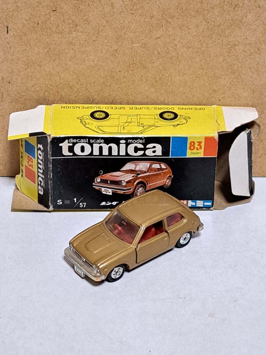 83 ホンダ シビック 旧 1E ホイール 黒箱 日本製 開封品 中古トミカ ミニカー拍卖