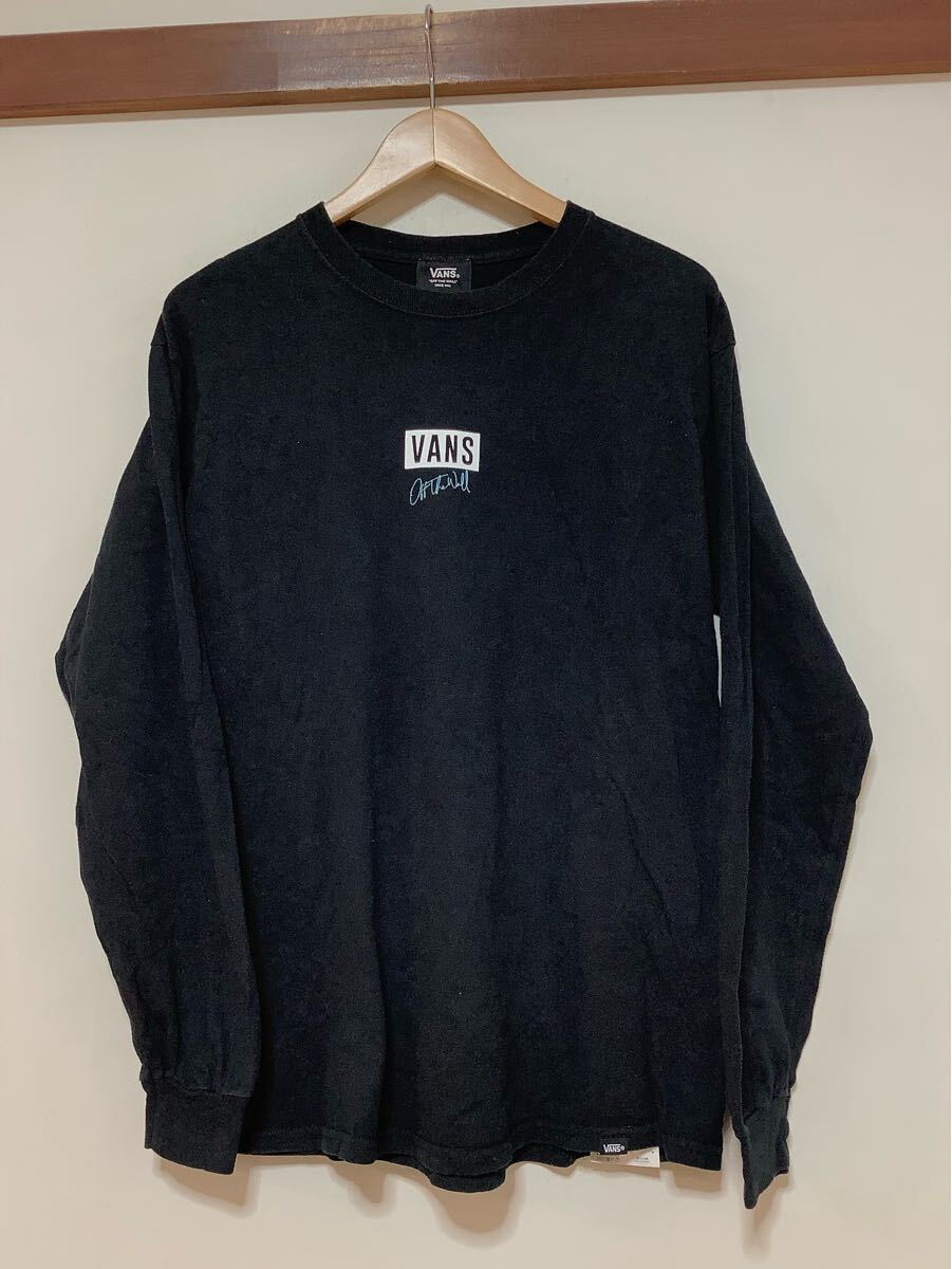 よ1580 VANS バンズ ボックスロゴ 長袖Tシャツ ロンT M ブラック拍卖