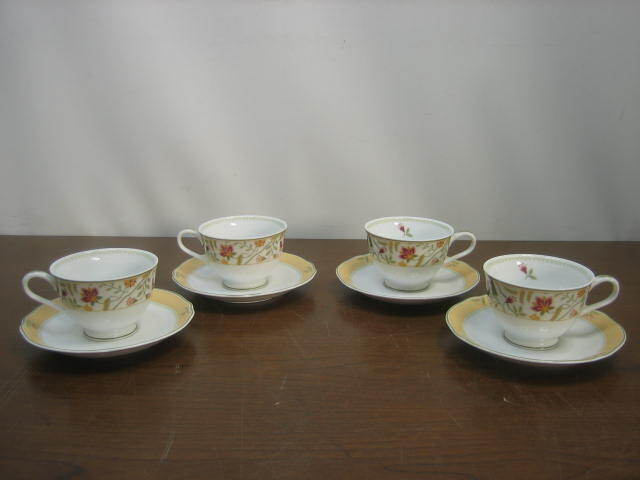 ◆Noritake fine porcelain FIORE ノリタケ ファインポーセレン フィオーレ◆カップ&ソーサー 4客◆菅-P1拍卖