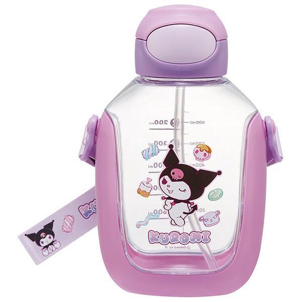 クロミ 水筒 ストローボトル 530ml 透明 クリア ワンプッシュ マシュグミ スケーター拍卖