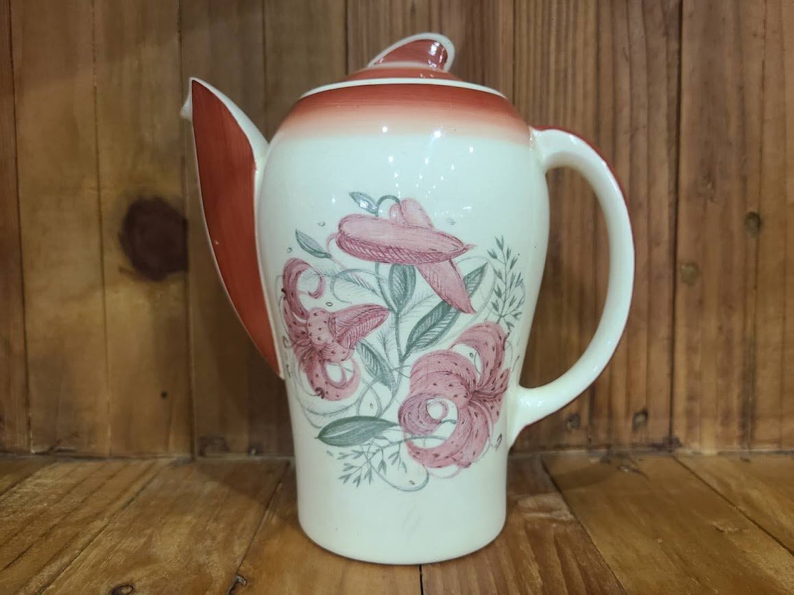 ■ Susie Cooper 【スージークーパー】Tigerlily タイガーリリー コーヒーポット ケストレルシェイプシリーズ■拍卖