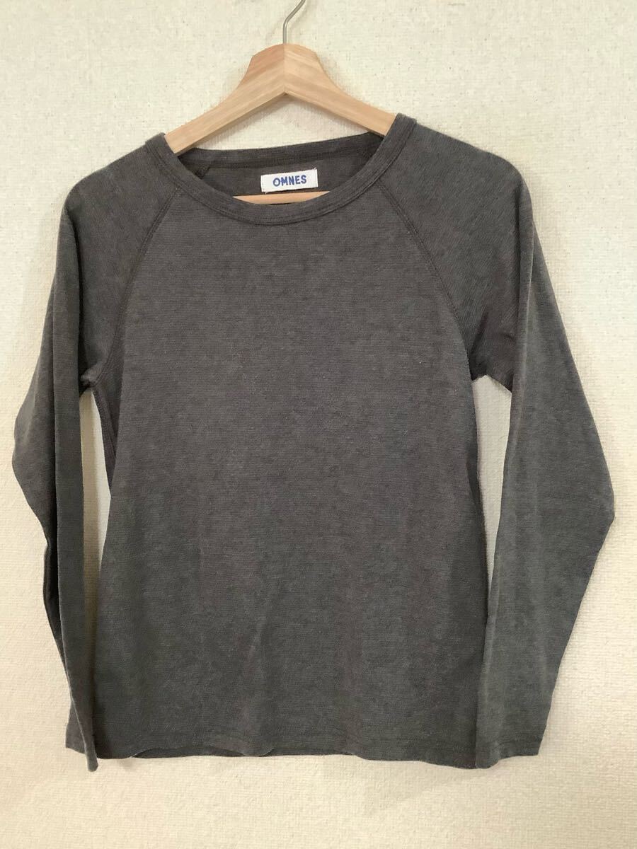 OMNES 長袖Tシャツ カットソー ロングTシャツ グレー セレクト メンズ 古着 S拍卖