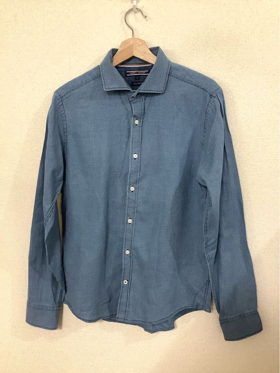 TOMMYHILFIGER トミーヒルフィガー チェック柄 長袖シャツ コットンシャツ カジュアル アメカジ メンズ 古着 L拍卖