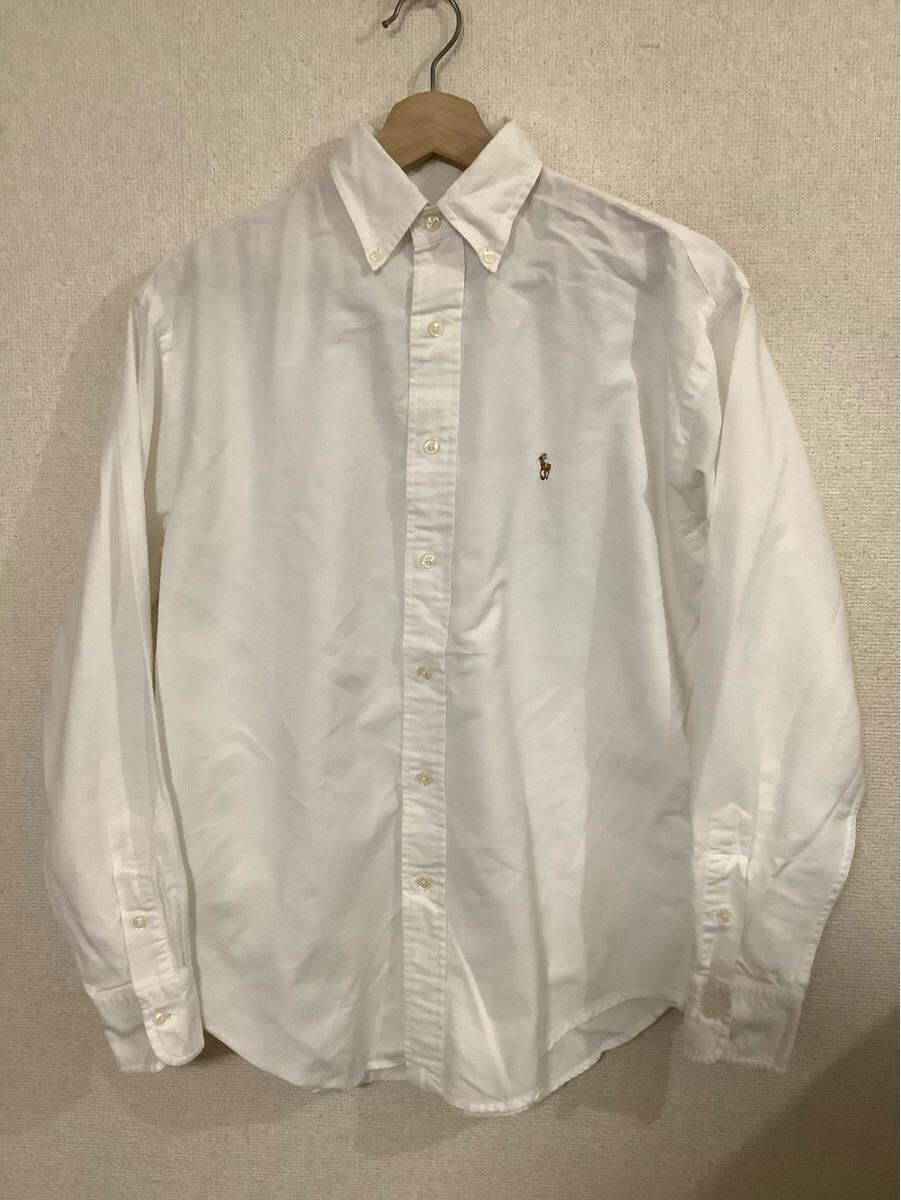 RALPH LAUREN ラルフローレン ボタンダウンシャツ コットンシャツ ホワイト ボーイズ セレクト 古着 4拍卖