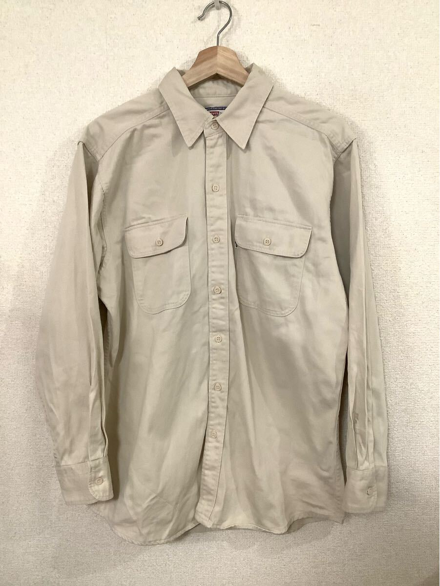 levi's リーバイス コットンシャツ ワークシャツ カジュアル アメカジ 長袖シャツ ビンテージ 古着 M拍卖
