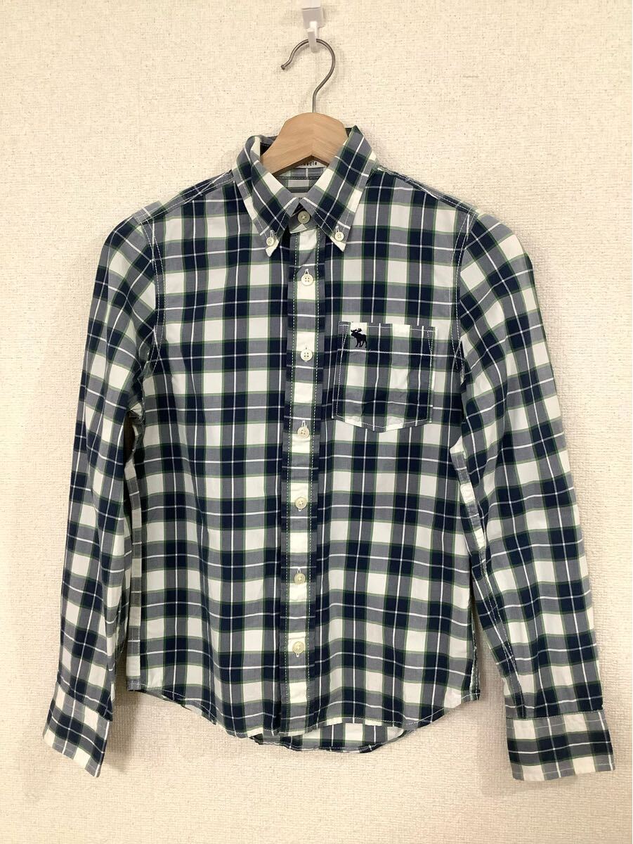 abecrombie &fich アバクロ チェック柄 ボタンダウンシャツ カジュアル 子供服 セレクト 古着 M ボーイズ拍卖