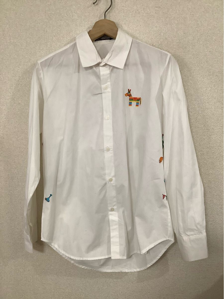 VANILLA INDUSTRY ヴァニラインダストリー 刺繍 コットンシャツ 長袖シャツ ホワイト セレクト メンズ 古着 M拍卖