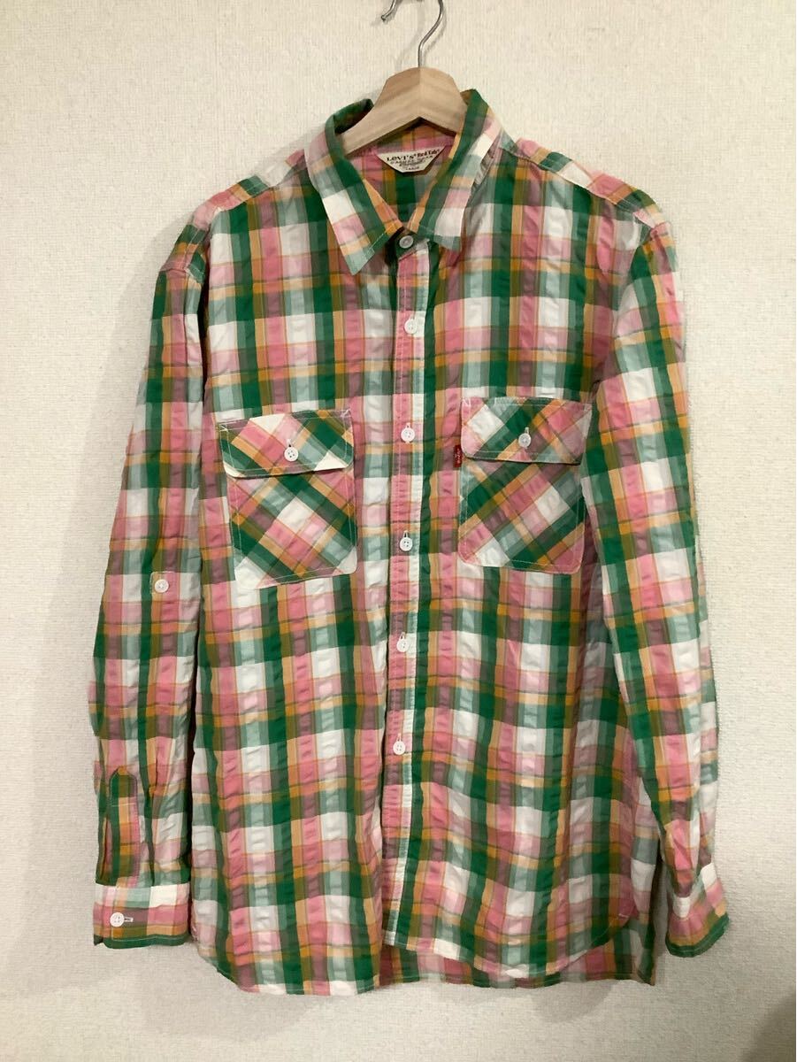 levi's リーバイス RED TAB レッドタブ チェック柄 長袖シャツ カジュアル アメカジ ビンテージ 古着 L拍卖