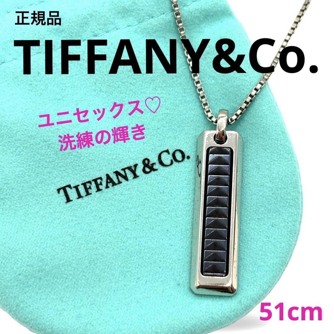 正規品 TIFFANY&Co. ティファニー パロマ キャリパー ネックレス ブラックチタン ステンレス ブランド 保存袋付き メンズ レディース 男女拍卖