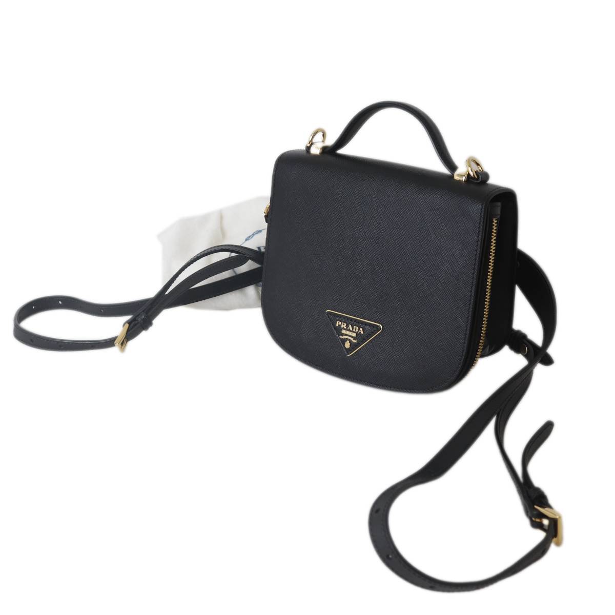 PRADA/プラダ 2wayミニリュック サフィアーノ ブラック ES Bランク拍卖