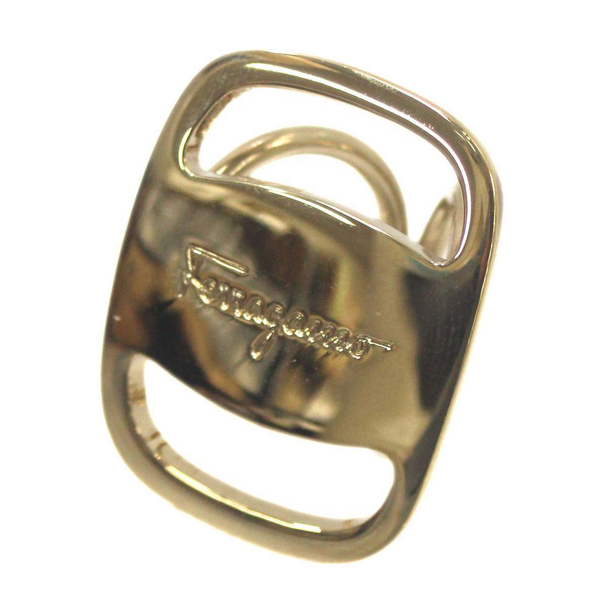 Ferragamo/フェラガモ スカーフリング ゴールド 箱付き ES Bランク拍卖