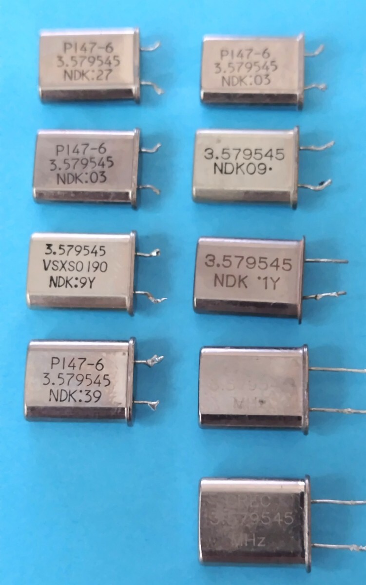 3.579545MHz 水晶発振子 NDK,CREC製 半田外し品(9個セット)拍卖