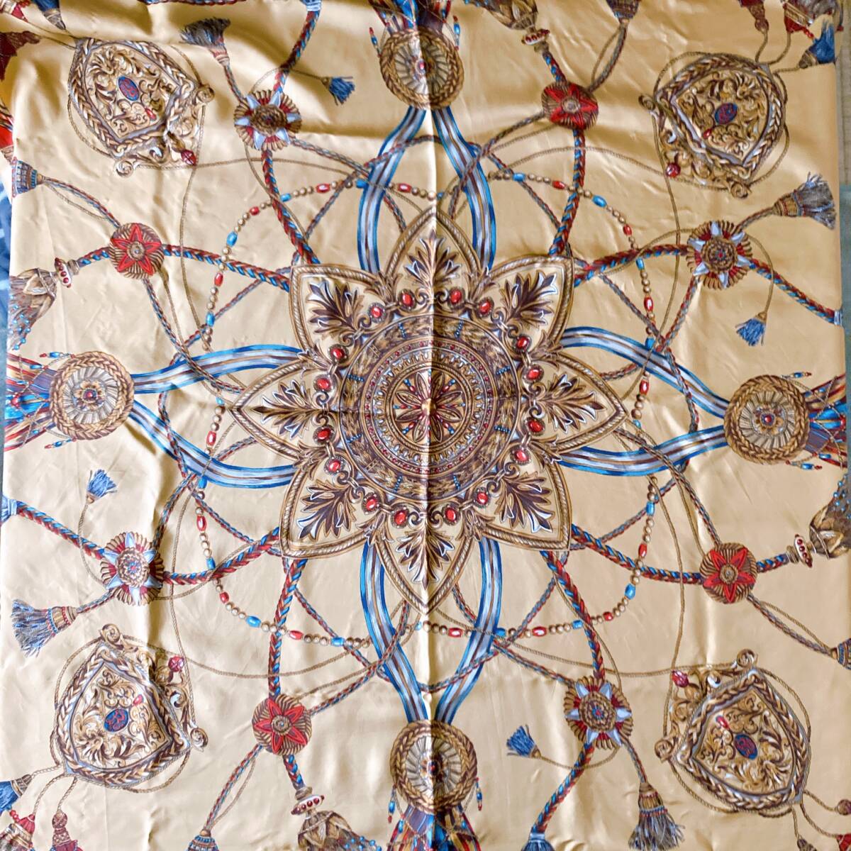 スカーフ シルク100% 大判スカーフ 108㎝ SILK 日本製 ☆vintage jewelry accessoriesR0414拍卖