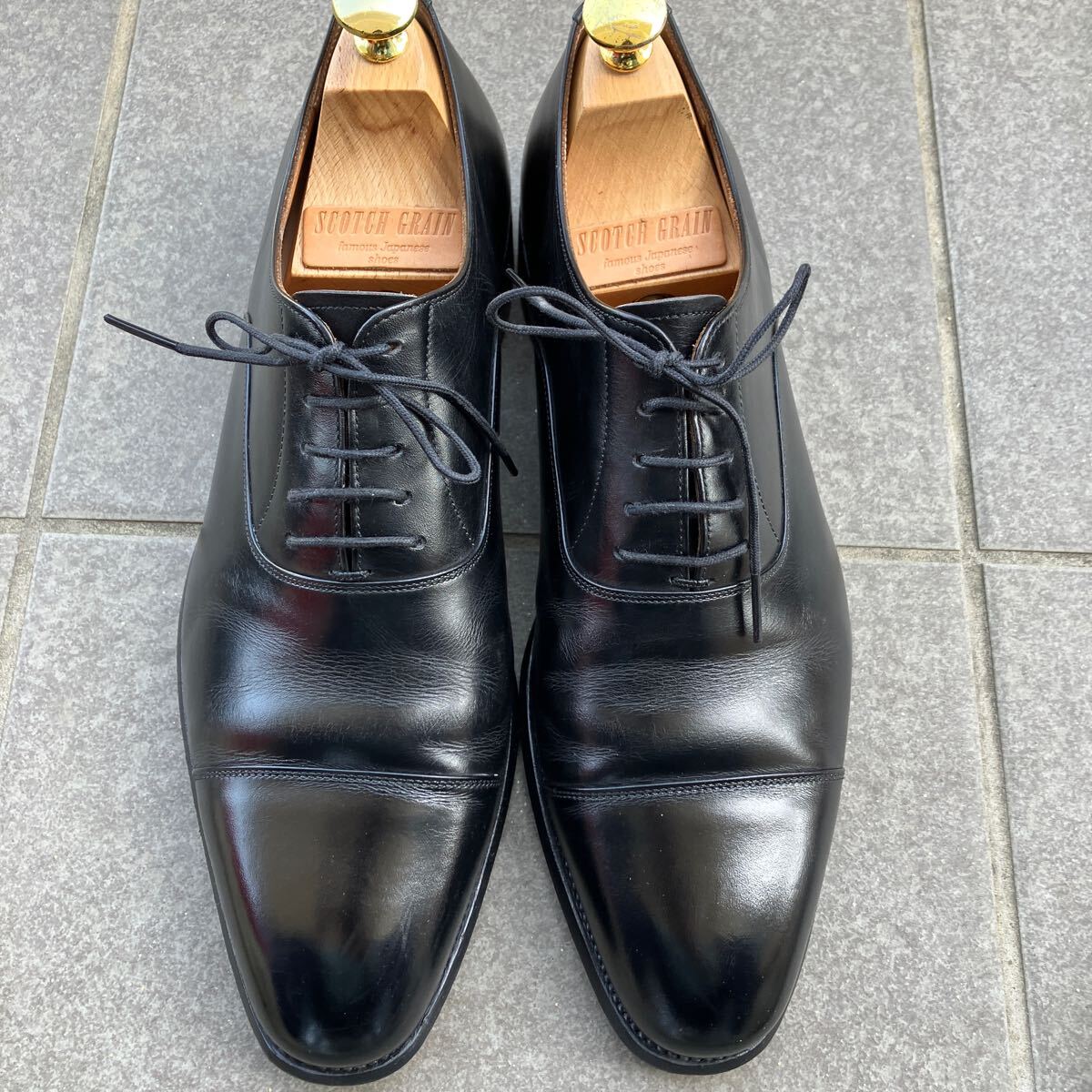 スコッチグレイン ストレートチップ オデッサ 25.5 ストレートチップ ブラック拍卖