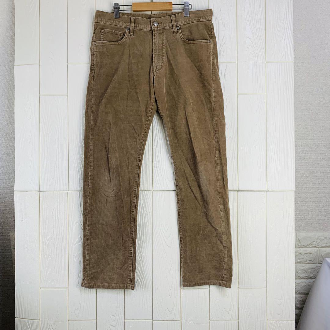ブラウン デニムパンツ ウエスト80cm 股下77cm ユニクロ拍卖