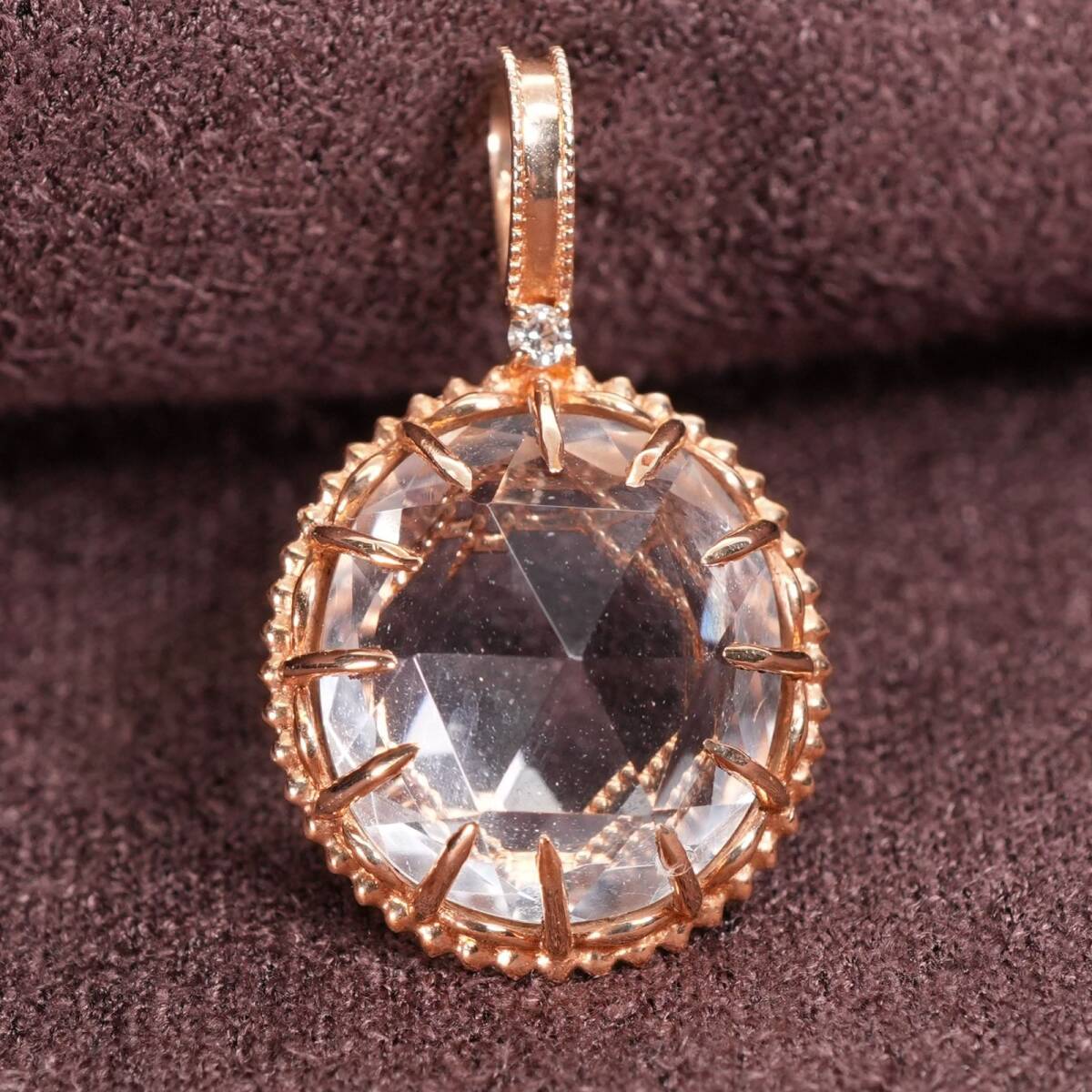 アガット クォーツ 透かし ラウンド ネックレストップ /24-4127拍卖