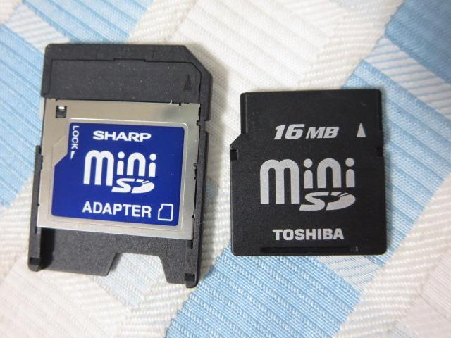 東芝 miniSDメモリカード 16MB SD-S16SH+アダプタ拍卖