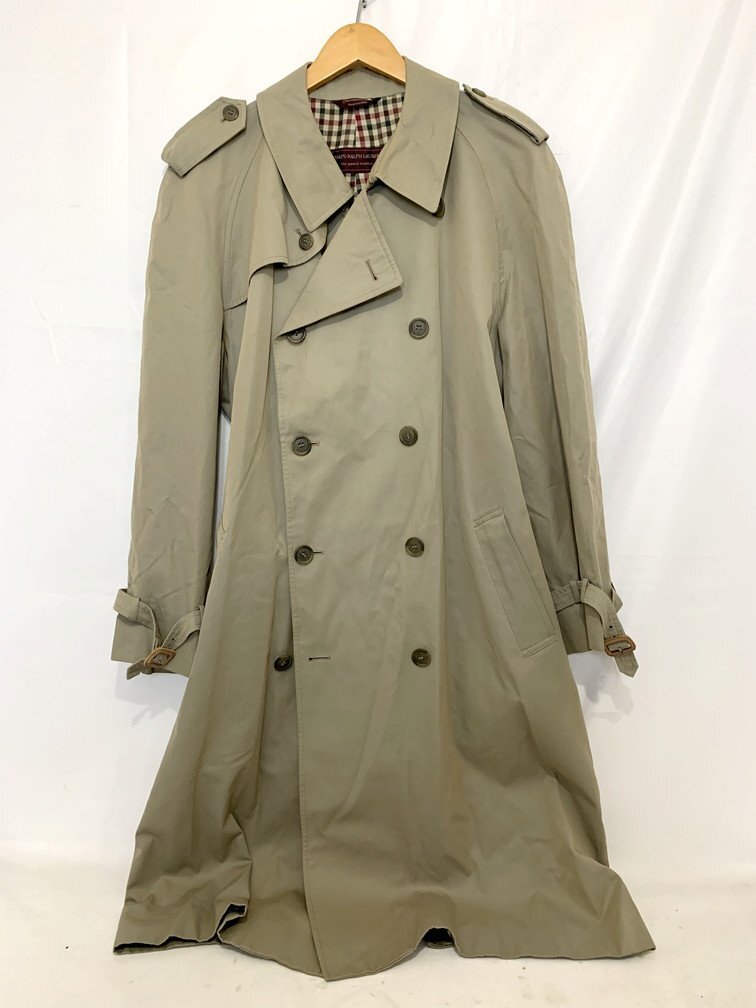 CHAPS RALPH LAUREN チャップス ラルフローレン トレンチコート 裏チェック柄 サイズ表記無し(L程度) カラー: ベージュ メンズ トップス拍卖