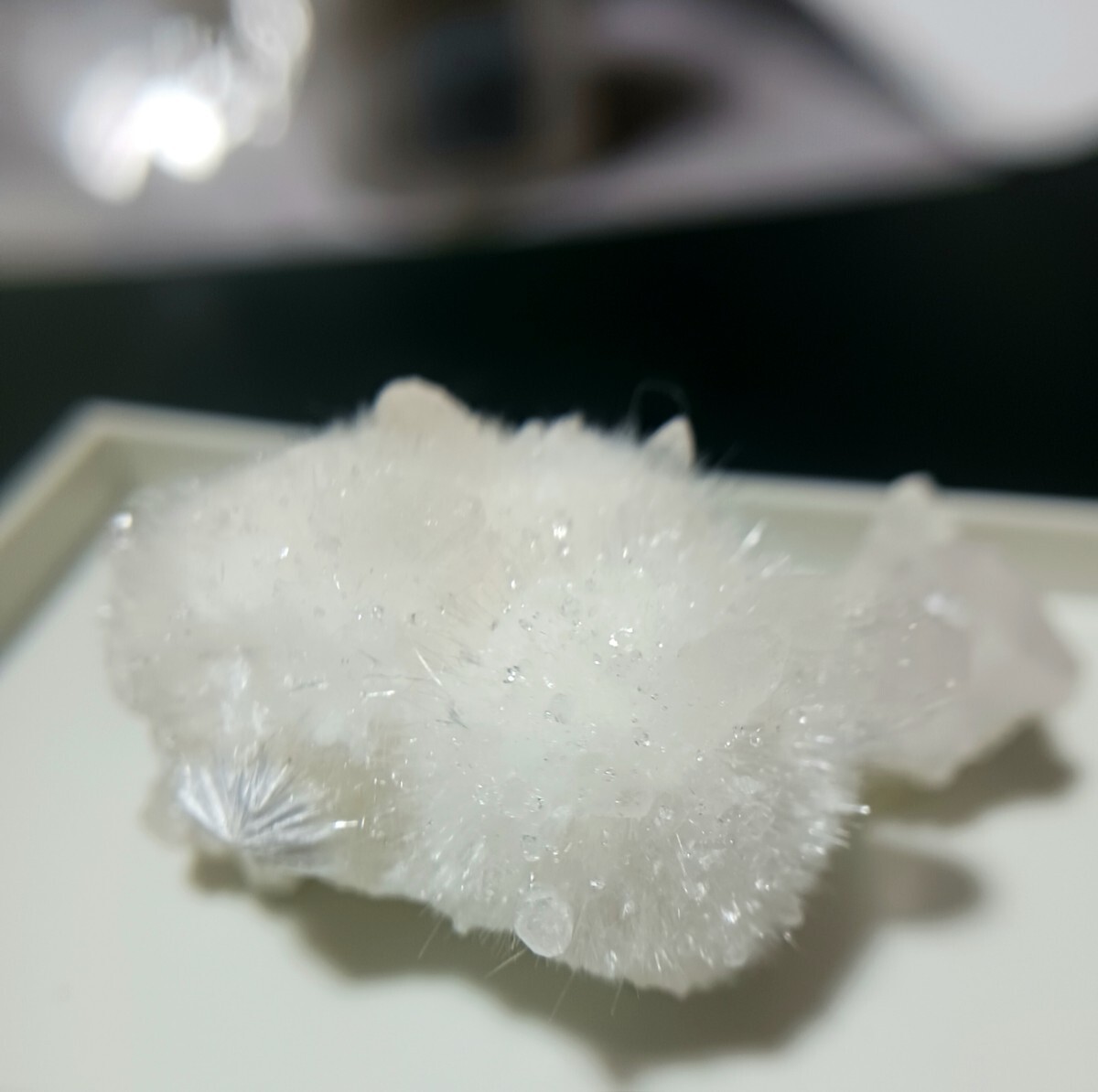 インド産 アポフィライト共生オケイ卜/フワフワなオーケン石にキラキラな魚眼石/鉱物標本 原石 天然石【輸送について説明文必読お願い】拍卖