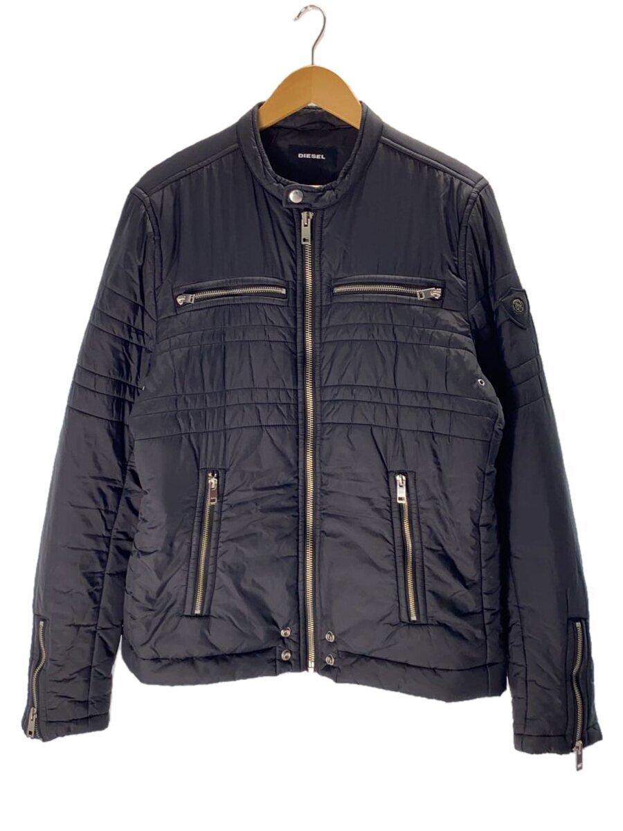 DIESEL◆OSMI NOIZE/シングルライダースジャケット/中綿/XL/ナイロン/ブラック/無地拍卖