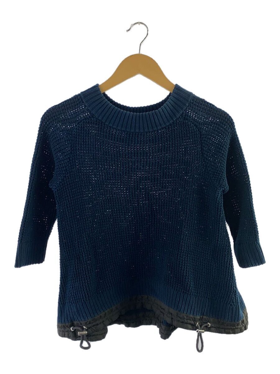 sacai luck◆異素材切り替え/フレアセーター/1/コットン/NVY/14SSLU692拍卖