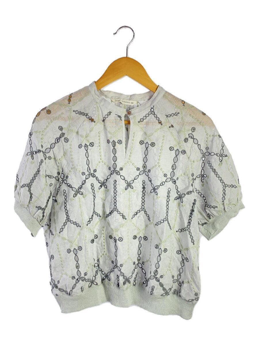 mina perhonen◆24SS/sound drop/半袖ブラウス/36/リネン/GRY/acs1314//拍卖