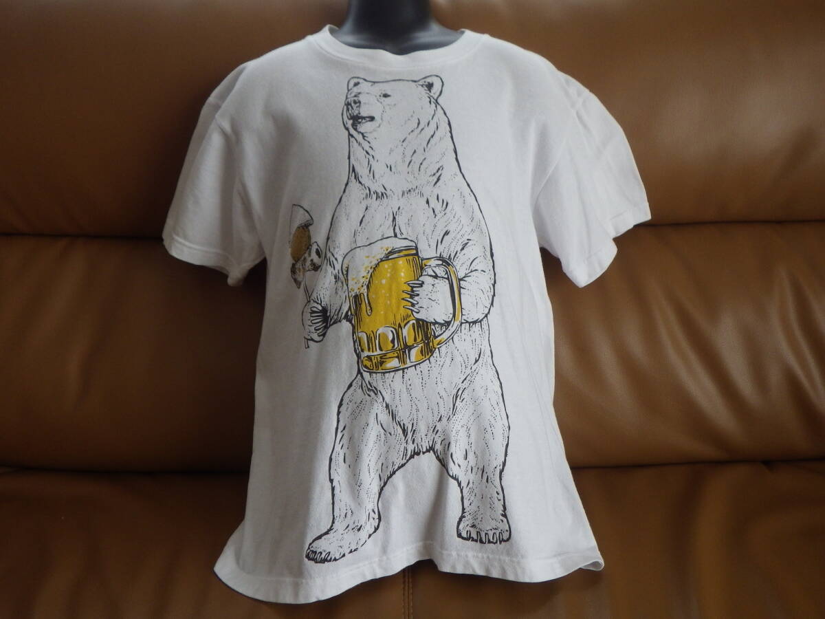 美品!go slow caravanのユニークなイラストTシャツ 熊がビールジョッキとおでんを持ってる~拍卖
