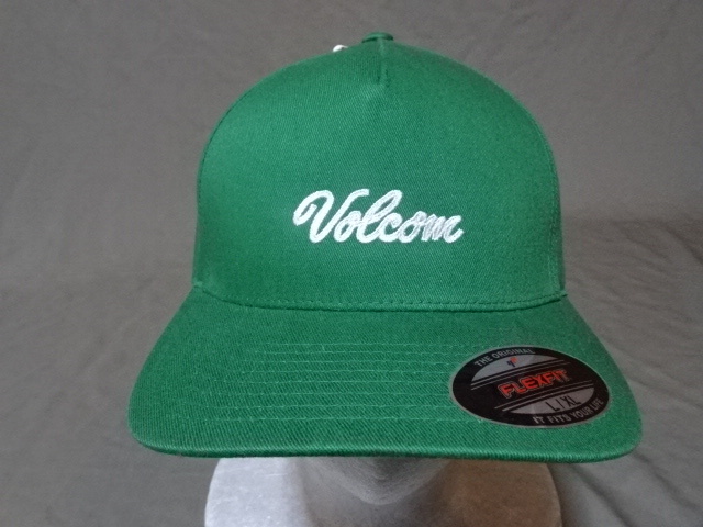 USA購入 人気サーフ&ボーダー系ブランド【VOLCOM】 ボルコム シンプルデザイン 筆記体 ロゴ刺繍入りキャップ グリーン 新品未使用拍卖