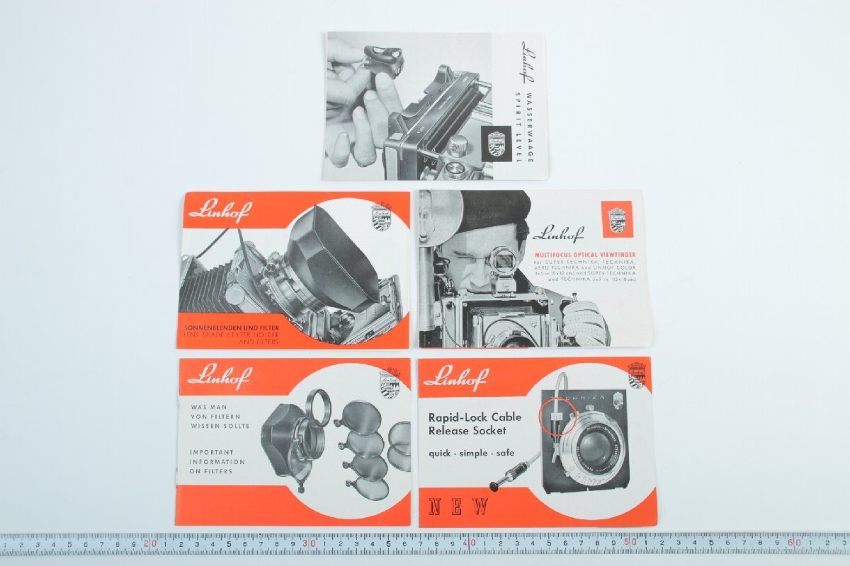 ※ 当時物 5枚 Linhof リンホフ カタログ 説明書 大判カメラ アクセサリー類 printed in West Germany 西ドイツ製 ドイツ製 c1042拍卖