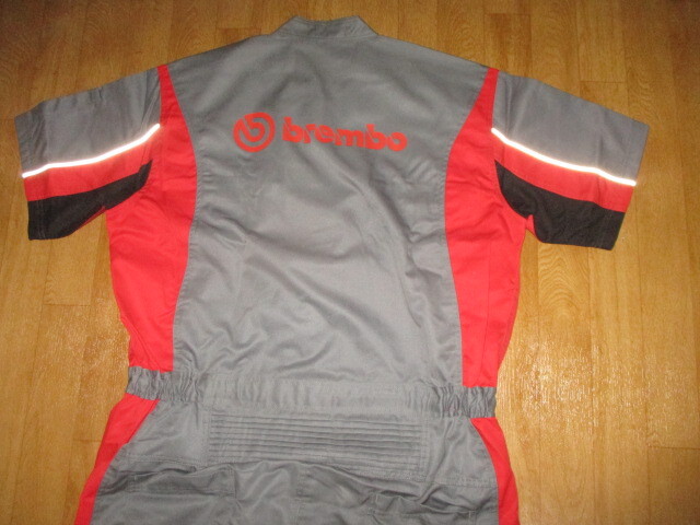 ブレンボ・Brembo・レーシング・スタッフ・デカロゴ サイズL 半袖 刺繍ロゴ入り メンテナンス作業スーツ・ツナギ 未使用 ジャケット拍卖