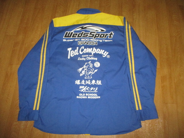 ウェッズスポーツ スーパーGT・坂東・カミナリレーシング・テッドマンコラボ ピットシャツ 極美中古 サイズL ジャケット拍卖