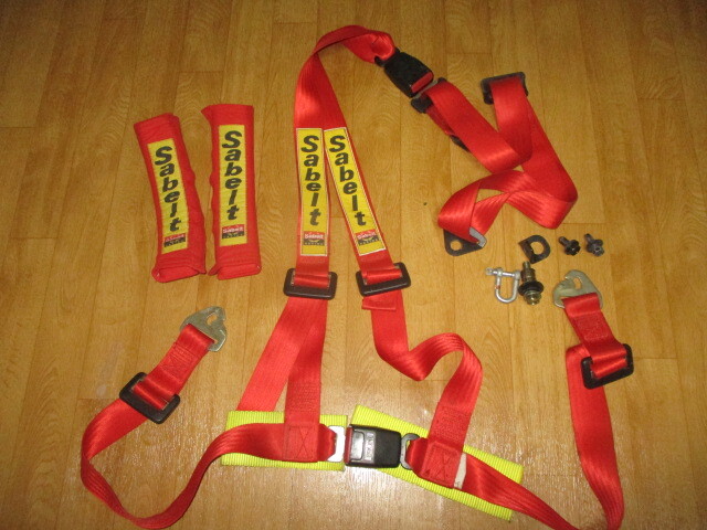 サベルト 4点式 シートベルト 2インチ 美中古 付属・ボルト・パット付き拍卖