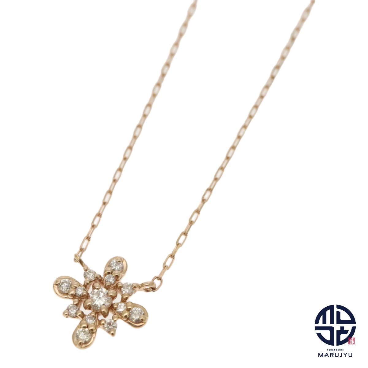 EAU DOUCE 4℃ オデュースヨンドシー K18PG 18金ピンクゴールド フラワーモチーフ 花 ダイヤ ネックレス ジュエリー アクセサリー ブランド拍卖