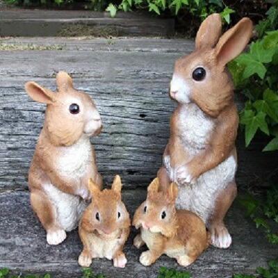 うさぎの置物 カールラビット4品セット N110282930 オーナメント ガーデン オブジェ ガーデニング インテリア 雑貨拍卖