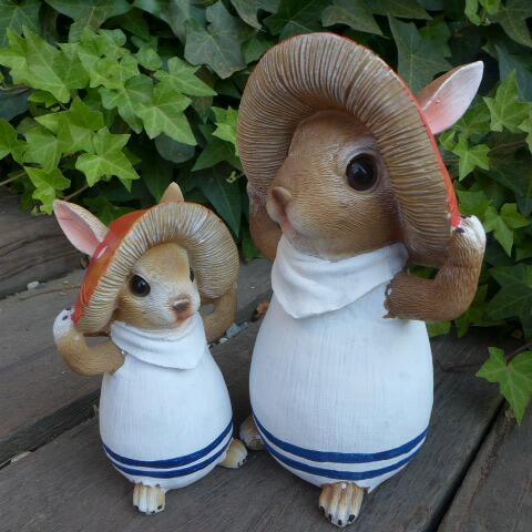 うさぎの置物 きのこウサギ親子2羽セット 6296・99H ホワイト ラビット 兎 オーナメント ウサギ ラパンオーナメント拍卖