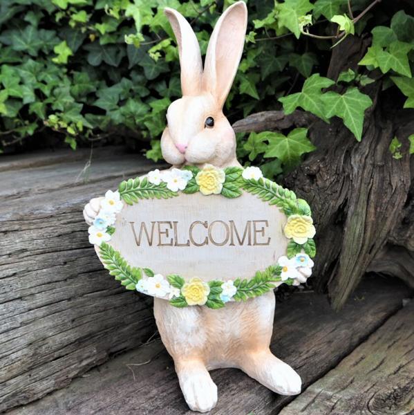 うさぎの置物 ウサギ ウエルカムラビット N14088 ウエルカムボード アニマルオブジェ 兎 オーナメント アニマルオブジェ拍卖