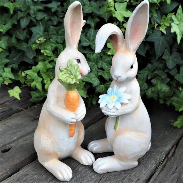 うさぎの置物 うさぎの夫婦2品セット N14084・85 ラビット 兎 オーナメント ウサギ ラパンオーナメント オブジェ拍卖