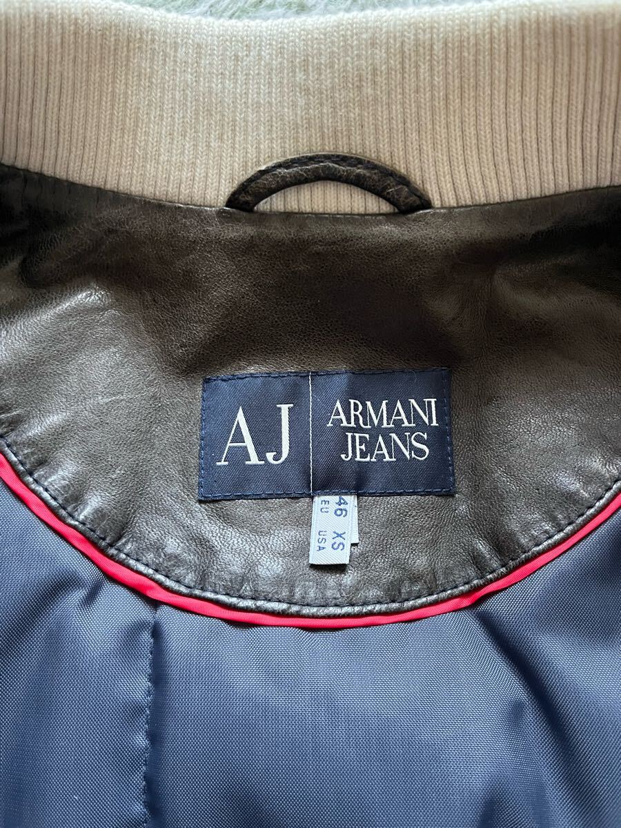 ARMANIJEANS ☆ アルマーニジーンズ ライダース ジャケット 中綿入り ブルーグレー ML相当 レア商品 メンズ拍卖
