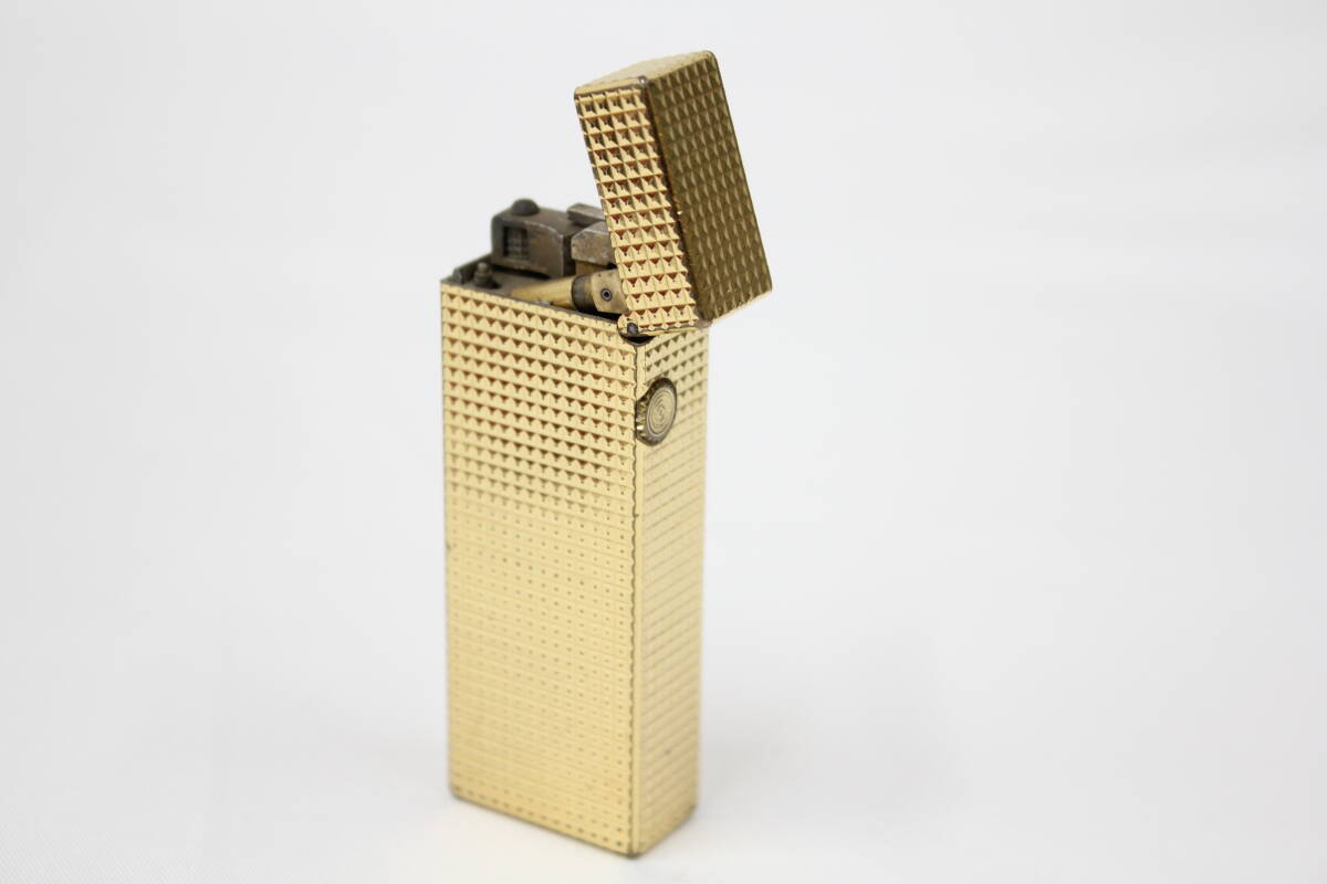 ダンヒル Dunhill ゴールド US RE24163 ピラミッドカット ガスライター BT447拍卖