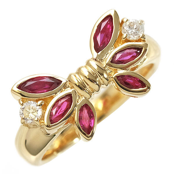 送料無料 本物 ルビーダイヤモンドリング 指輪 K18YG ルビー0.72ct ダイヤ0.16ct 16号 仕上げ済み おしゃれ アクセサリー おしゃれ 高級拍卖